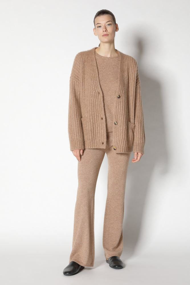 fluffy ribbed cardigan