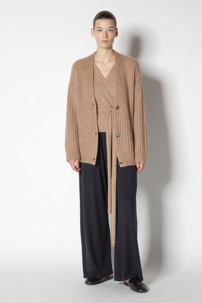 fluffy ribbed cardigan