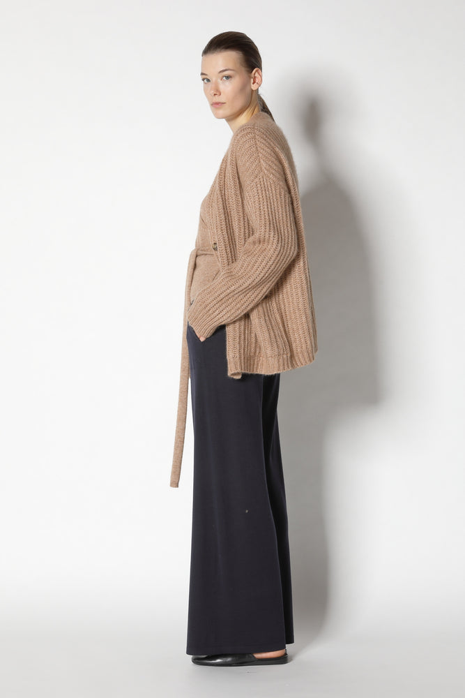 fluffy ribbed cardigan