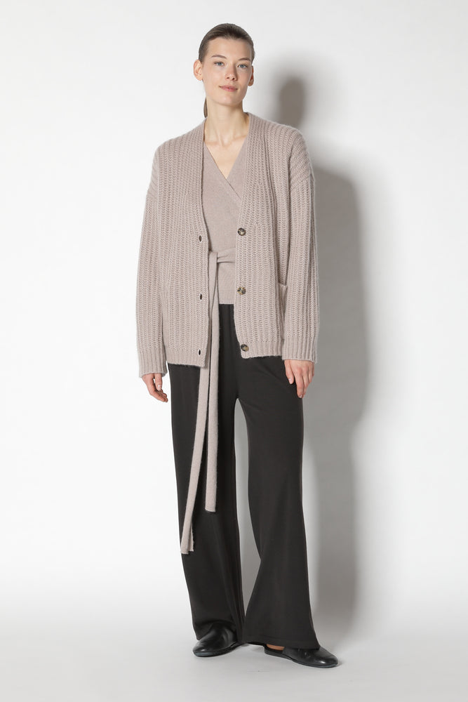 fluffy ribbed cardigan