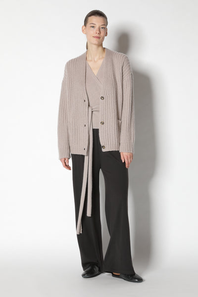 fluffy ribbed cardigan