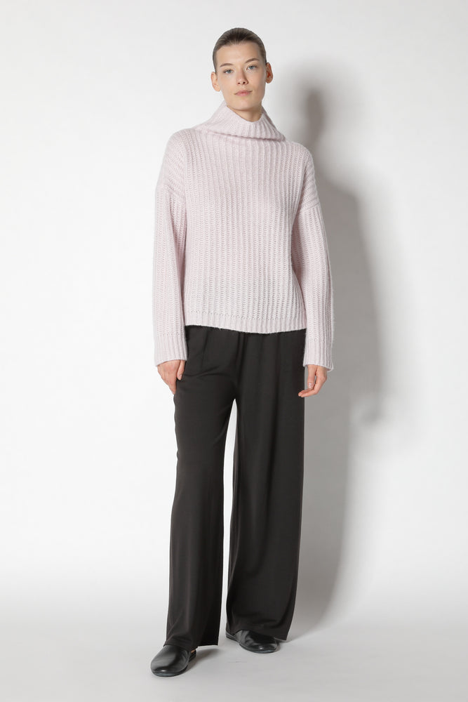 fluffy ribbed turtle jumper