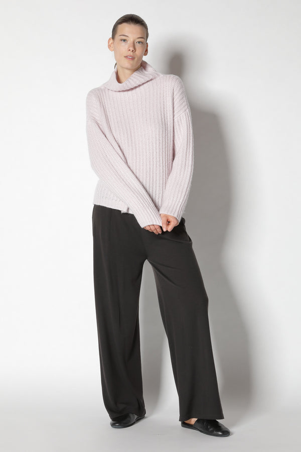 fluffy ribbed turtle jumper