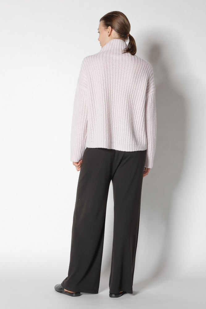 fluffy ribbed turtle jumper