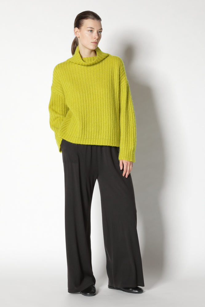 fluffy ribbed turtle jumper