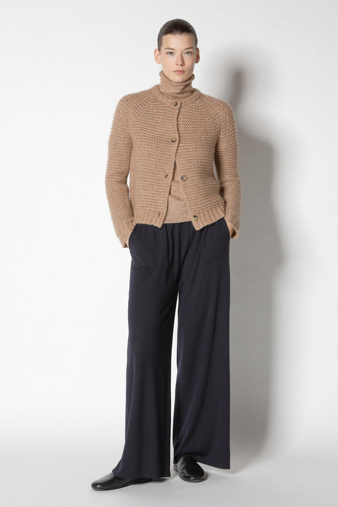 fluffy garter crew jacket