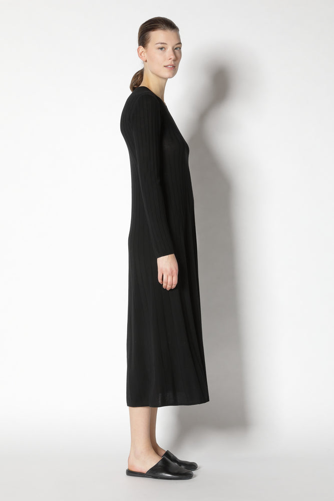 extrafine rib maxi dress