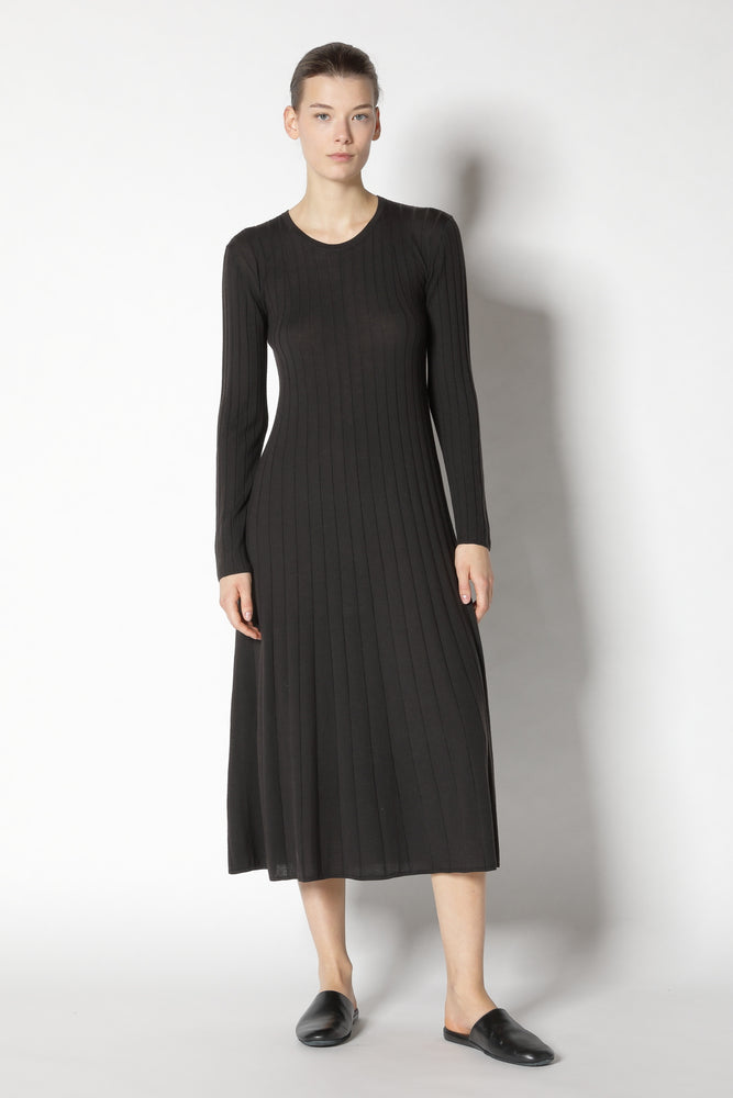 extrafine rib maxi dress