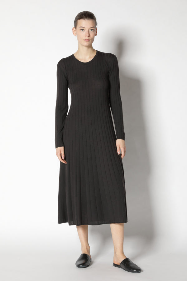 extrafine rib maxi dress