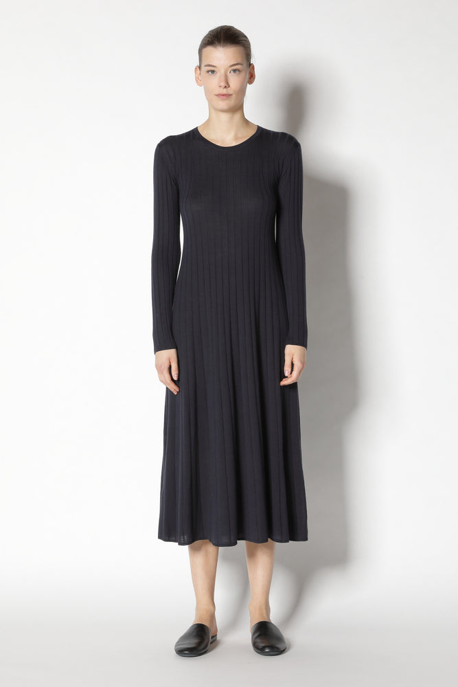 extrafine rib maxi dress