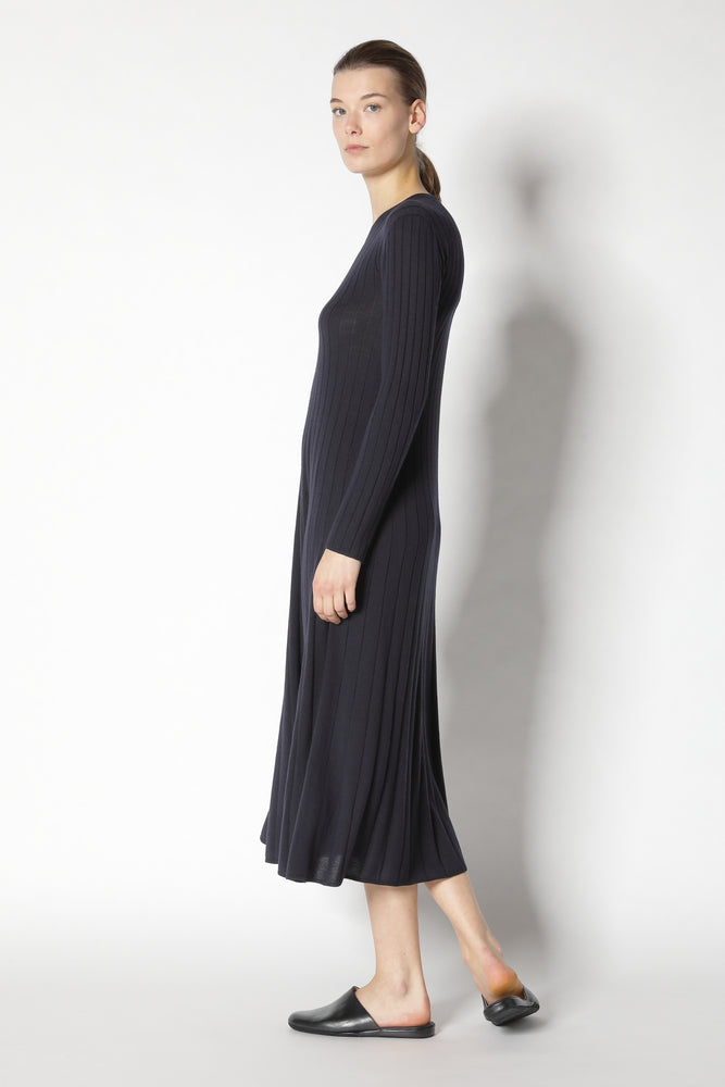 extrafine rib maxi dress