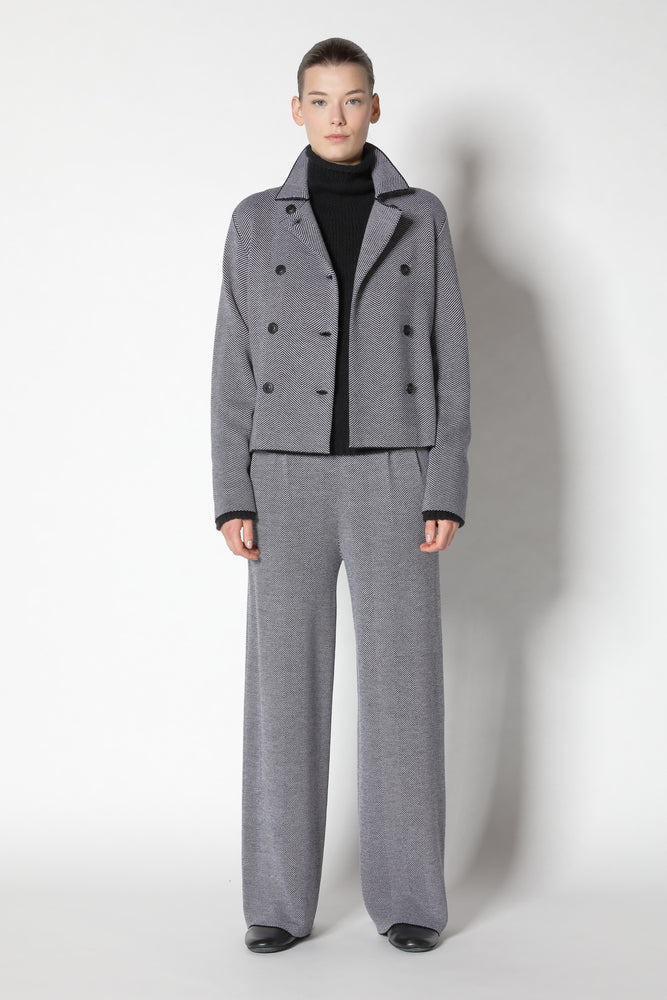 herringbone cropped jacket