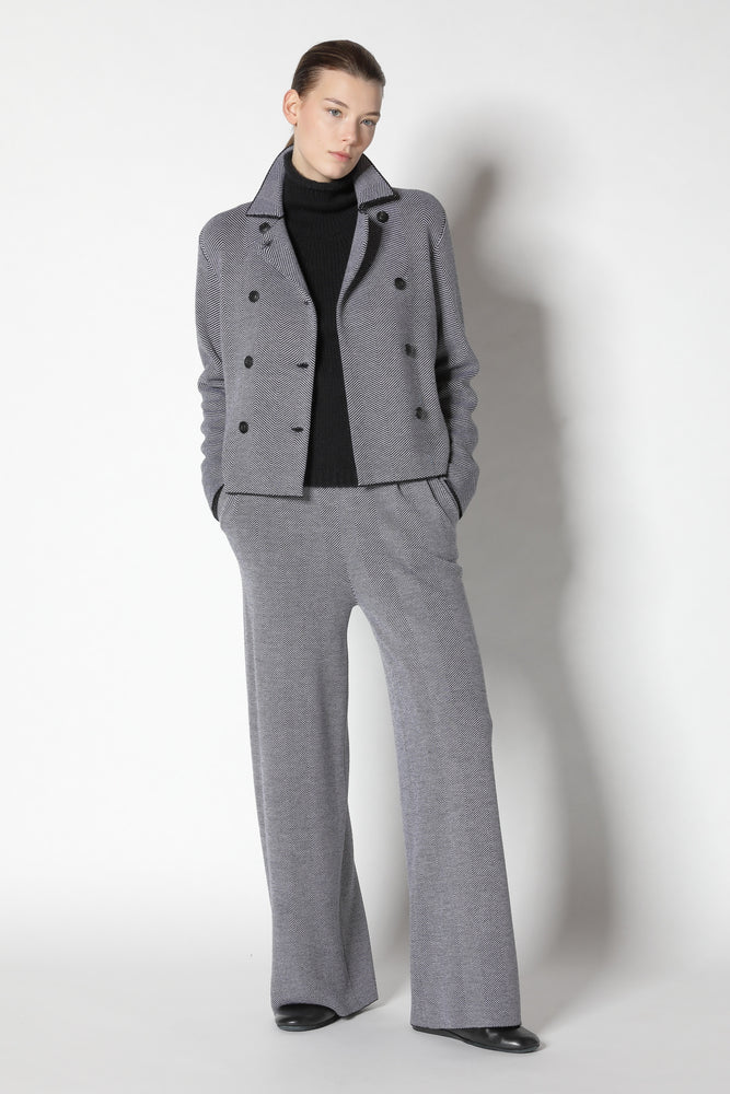 herringbone cropped jacket