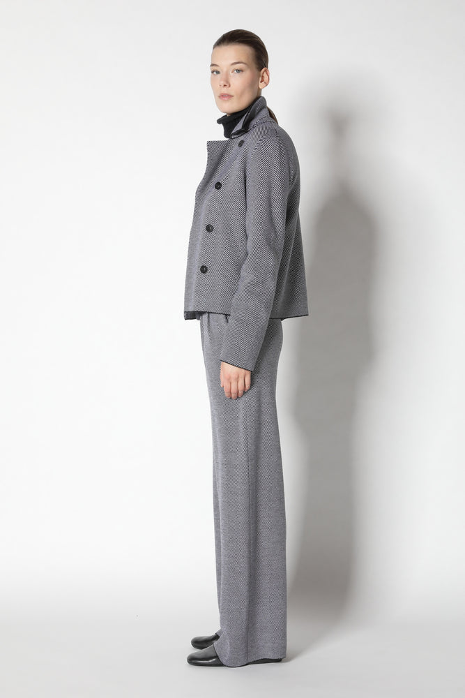 herringbone cropped jacket