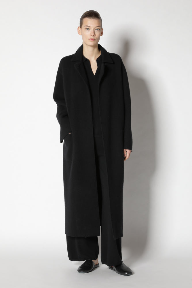 doubleface belted maxi coat