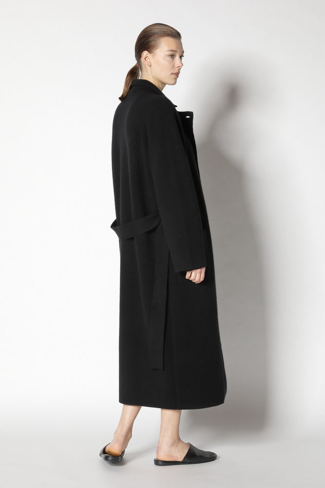 doubleface belted maxi coat
