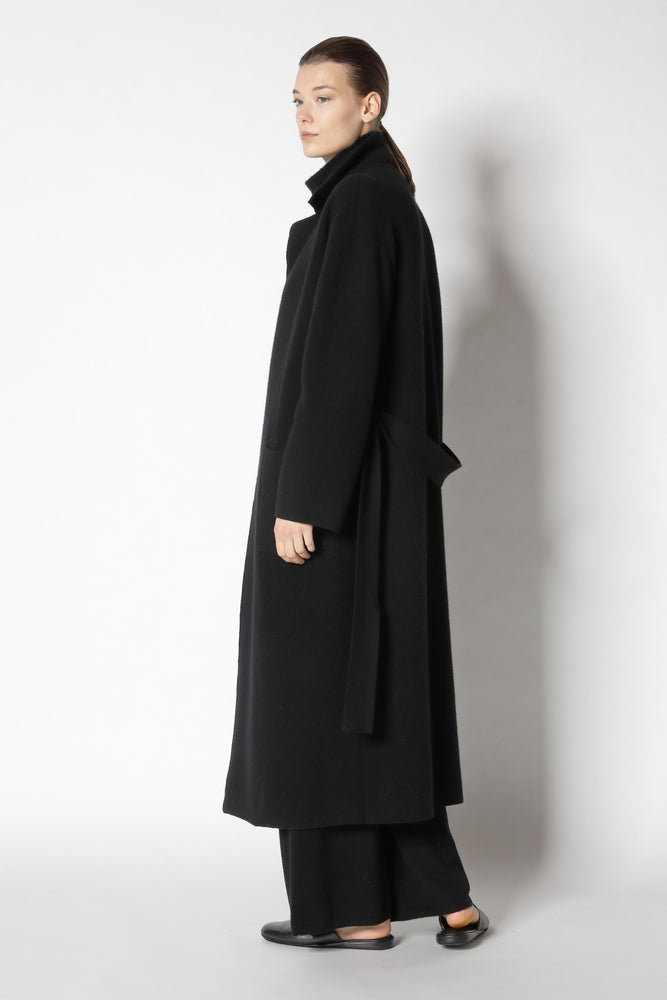 doubleface belted maxi coat