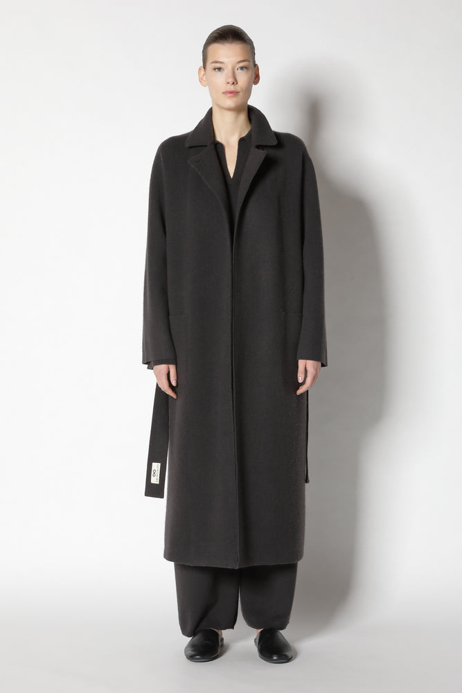 doubleface belted maxi coat