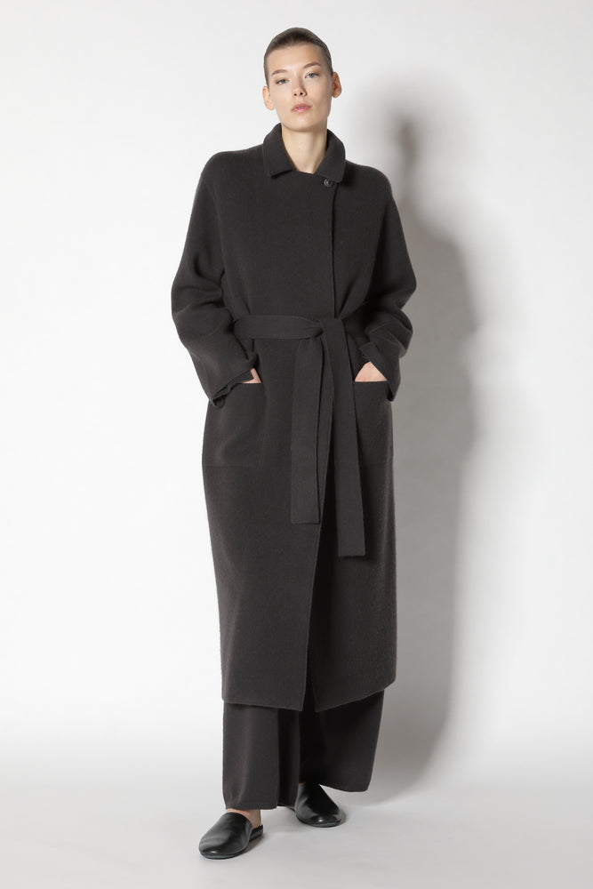doubleface belted maxi coat