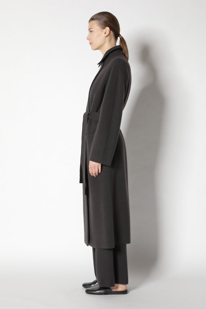 doubleface belted maxi coat