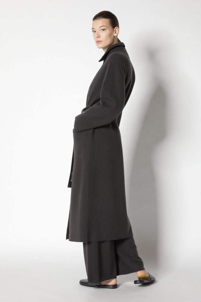 doubleface belted maxi coat