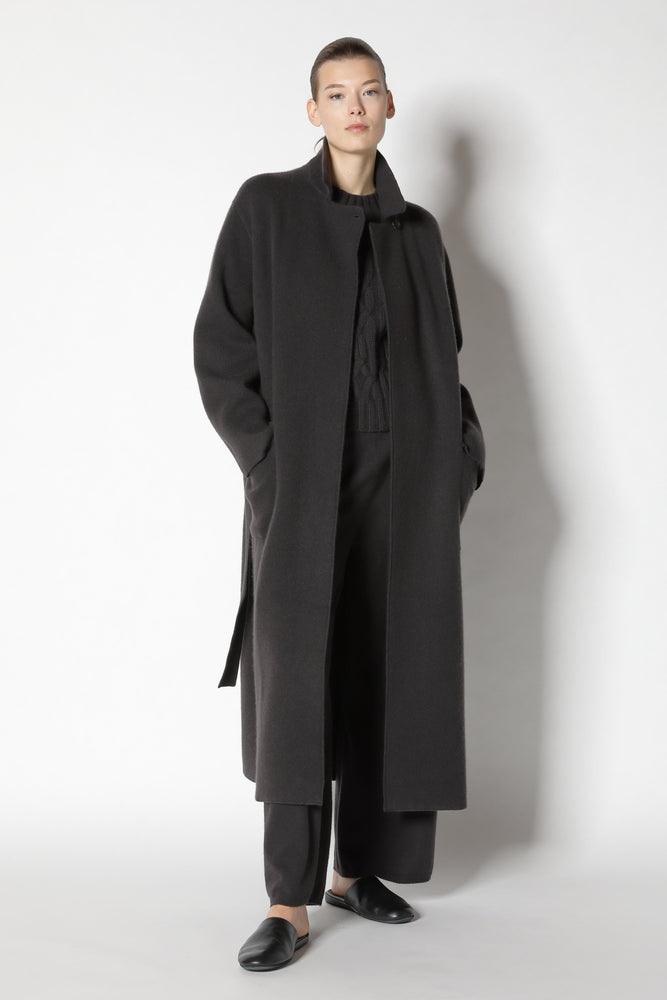 doubleface belted maxi coat