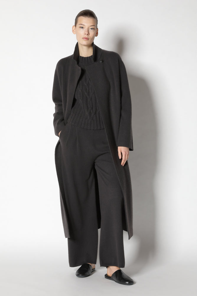 doubleface belted maxi coat