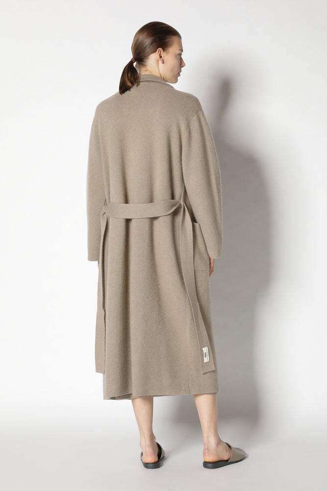 doubleface belted maxi coat