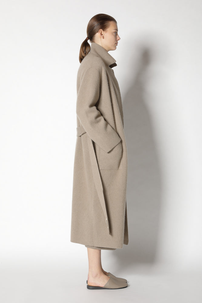 doubleface belted maxi coat