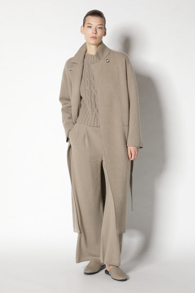 doubleface belted maxi coat