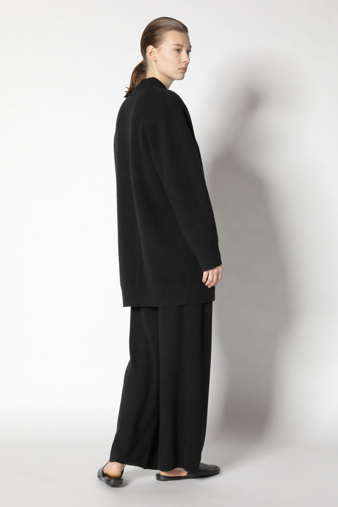 doubleface long bomber jacket