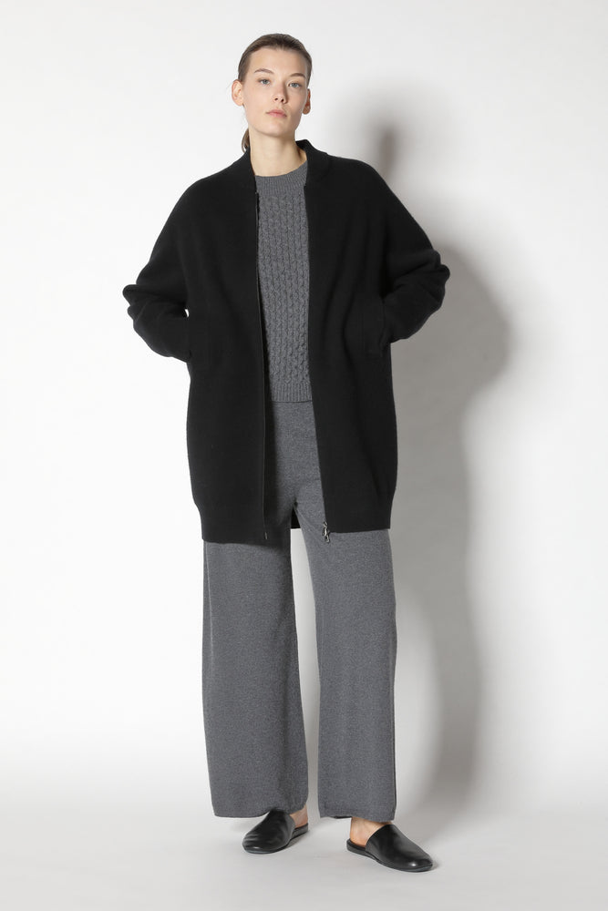 doubleface long bomber jacket