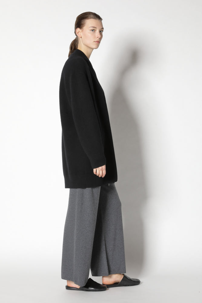 doubleface long bomber jacket