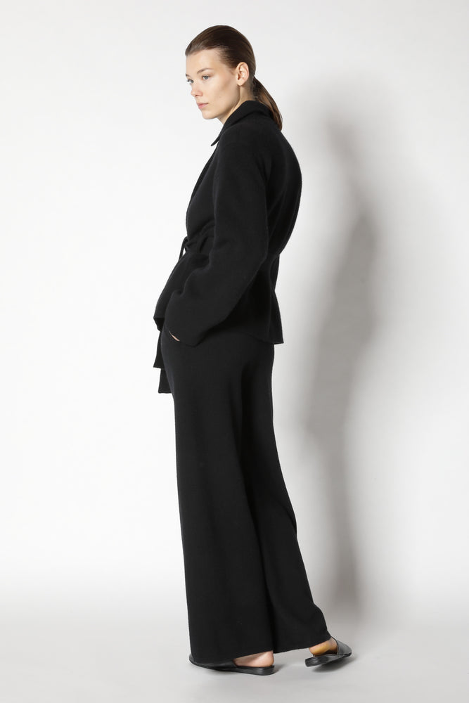 doubleface belted cropped jacket