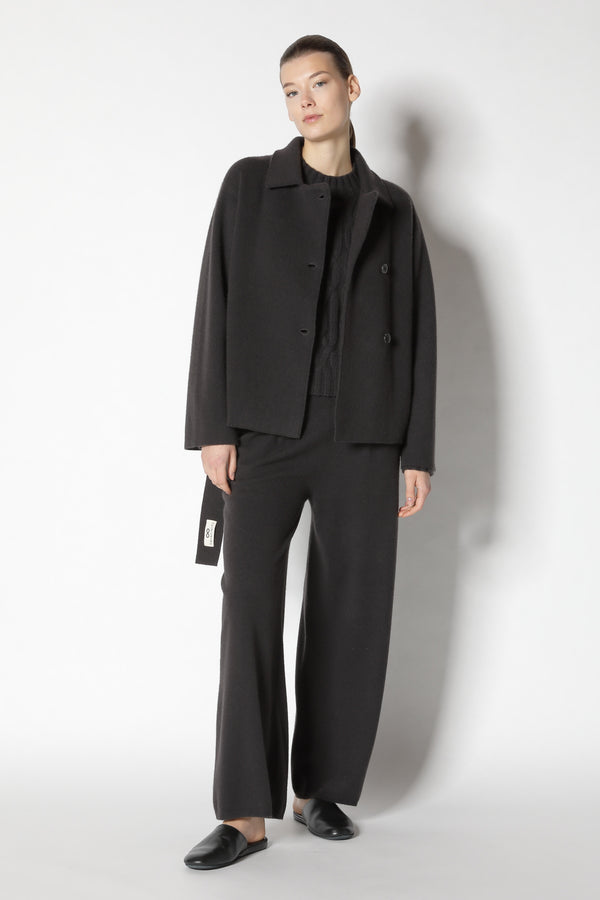 doubleface belted cropped jacket