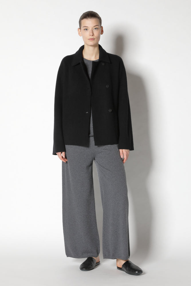 doubleface belted cropped jacket