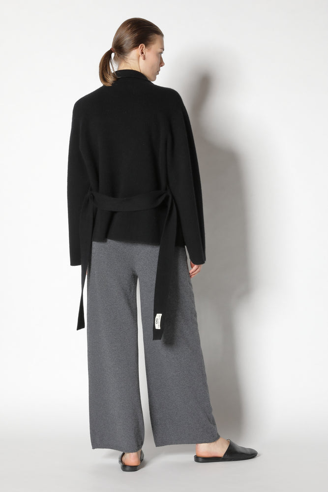 doubleface belted cropped jacket