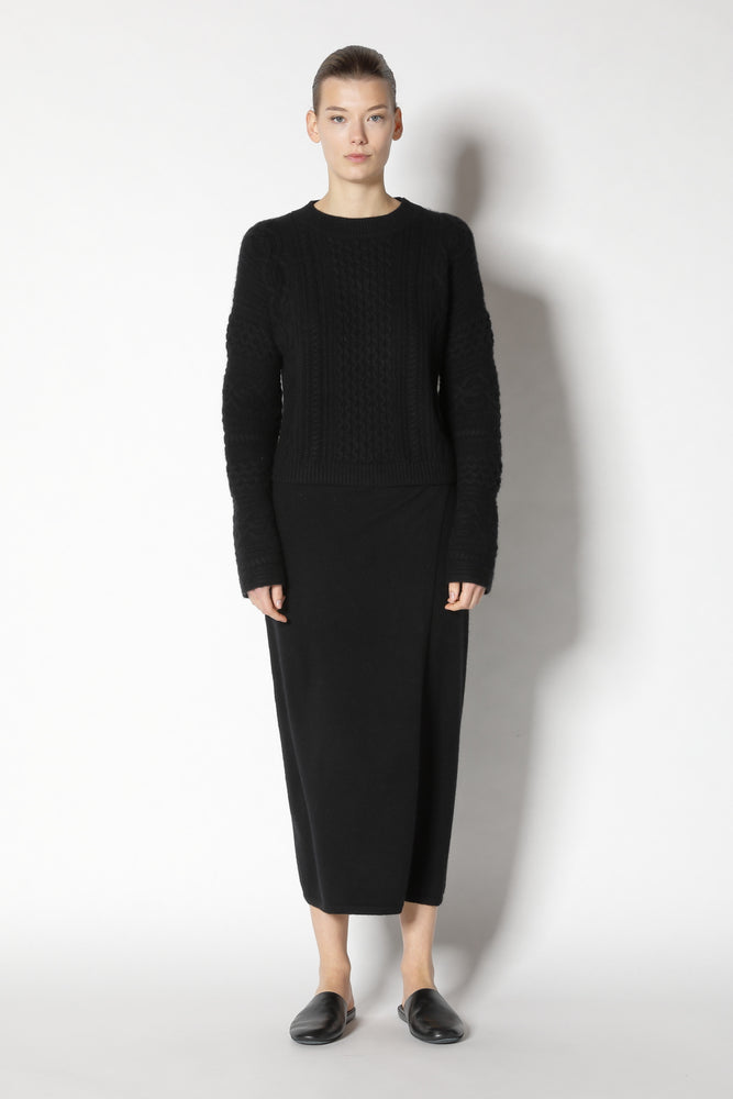 chilly aran cable crew jumper