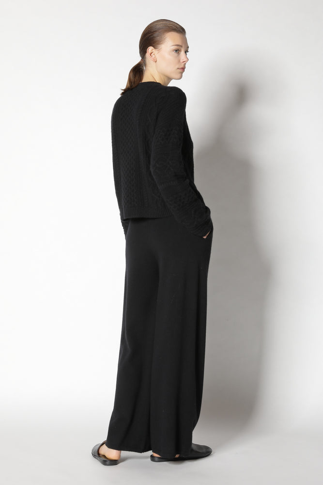 chilly aran cable crew jumper