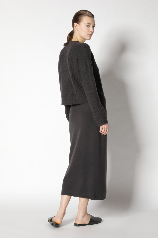 chilly aran cable crew jumper