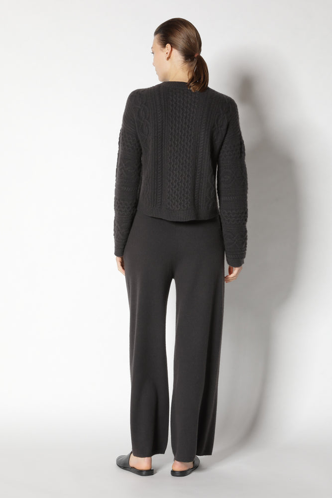 chilly aran cable crew jumper