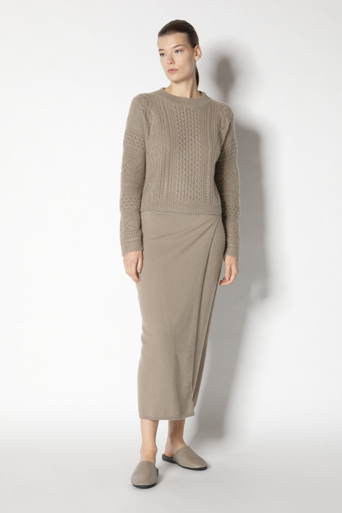 chilly aran cable crew jumper