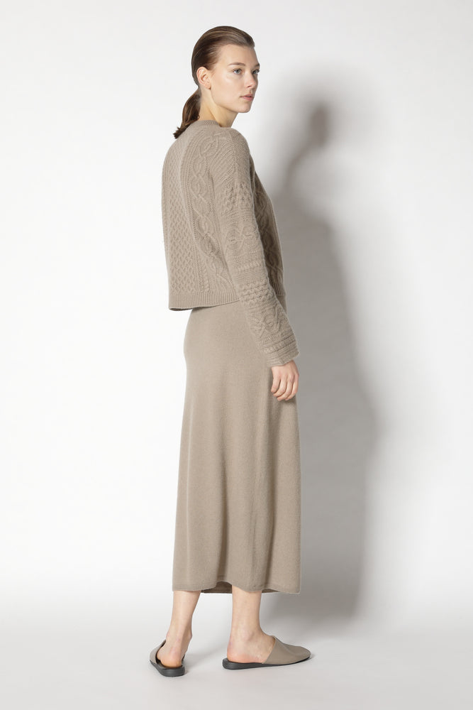 chilly aran cable crew jumper