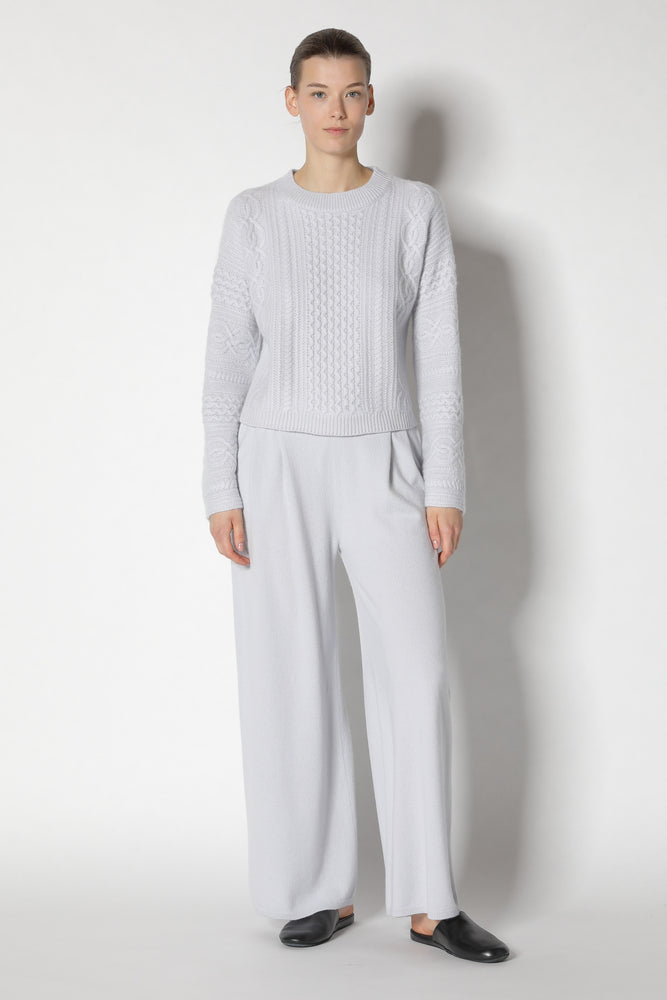 chilly aran cable crew jumper