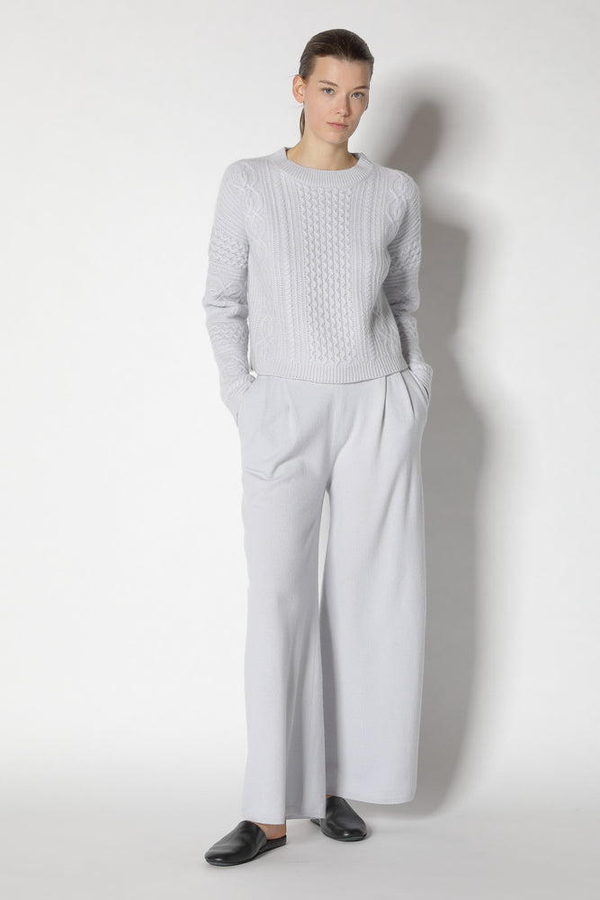 chilly aran cable crew jumper