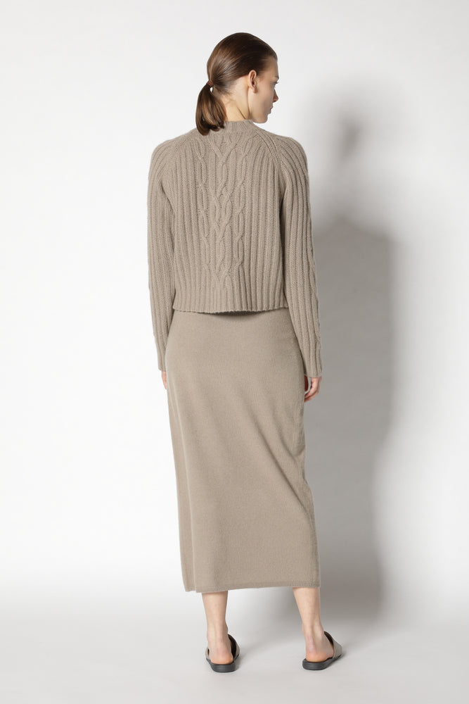 chilly cropped cable crew jumper