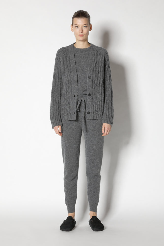 blurry ribbed cardigan