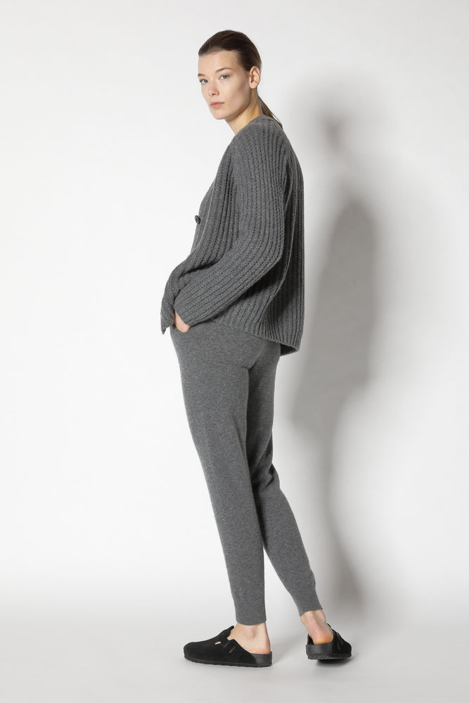 blurry ribbed cardigan