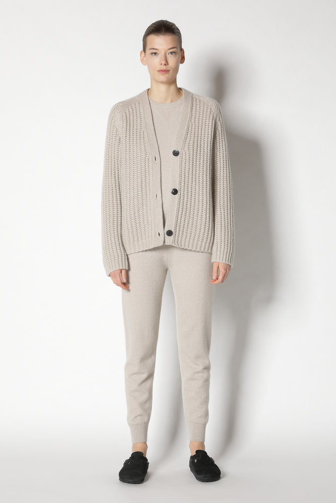 blurry ribbed cardigan