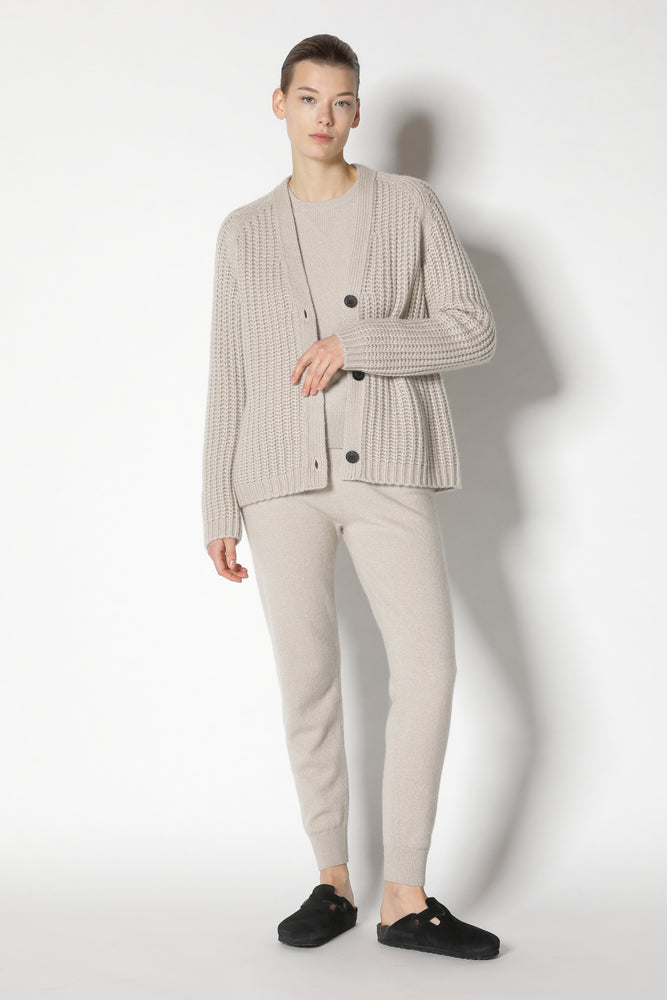 blurry ribbed cardigan